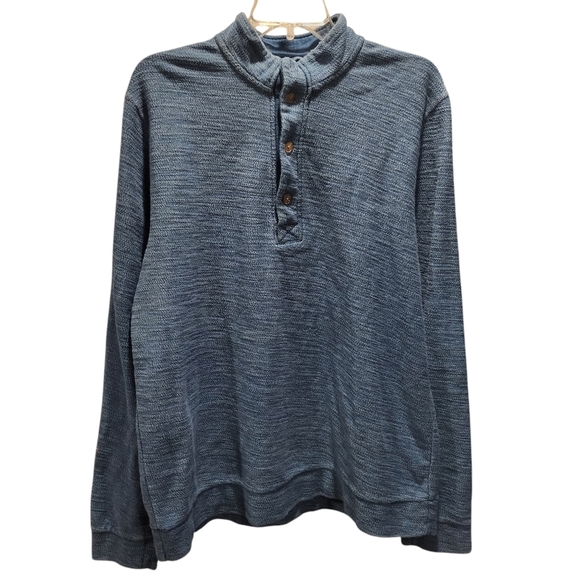 Marine Layer Other - Marine Layer Men’s Clayton Textured Henley Pullover Sweater Sweatshirt Blue XL